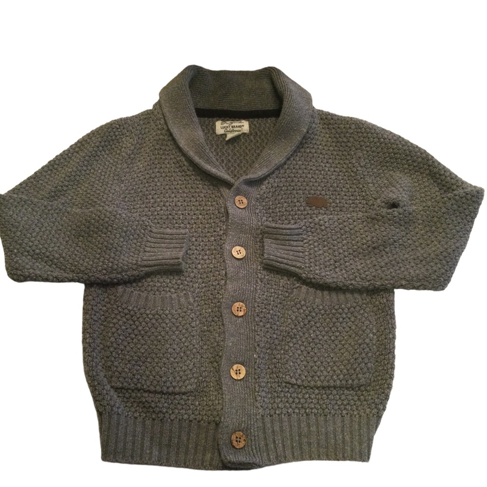 Lucky Brand Girls Cardigan Sweater Gray Size Girls 6